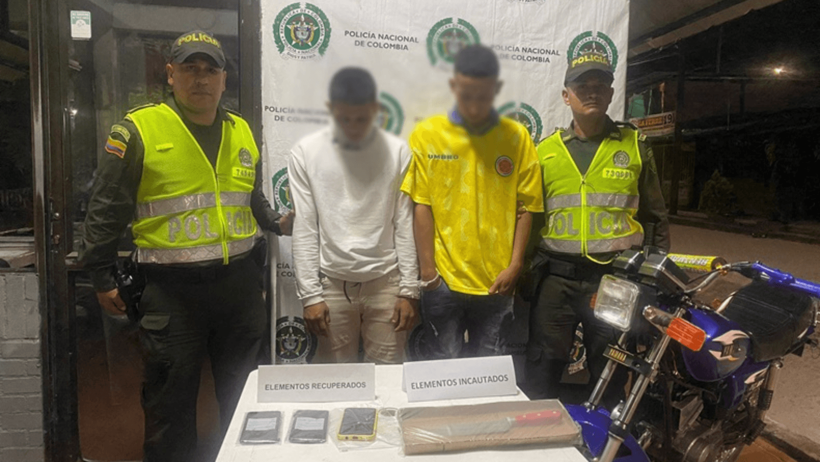 Capturados delincuentes con múltiples antecedentes por robos en Ibagué