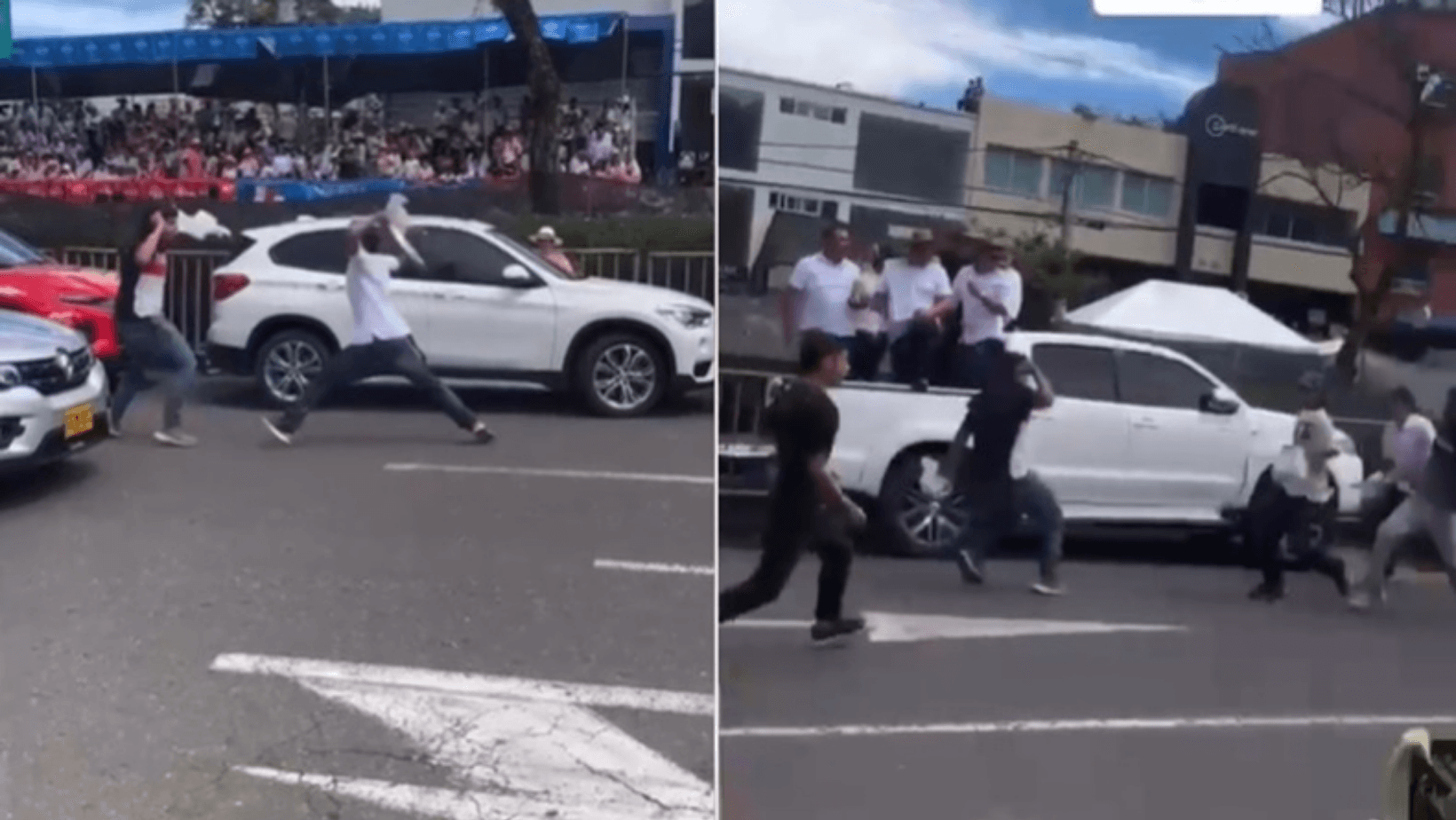 Violento enfrentamiento con machetes irrumpe en desfile del San Juan