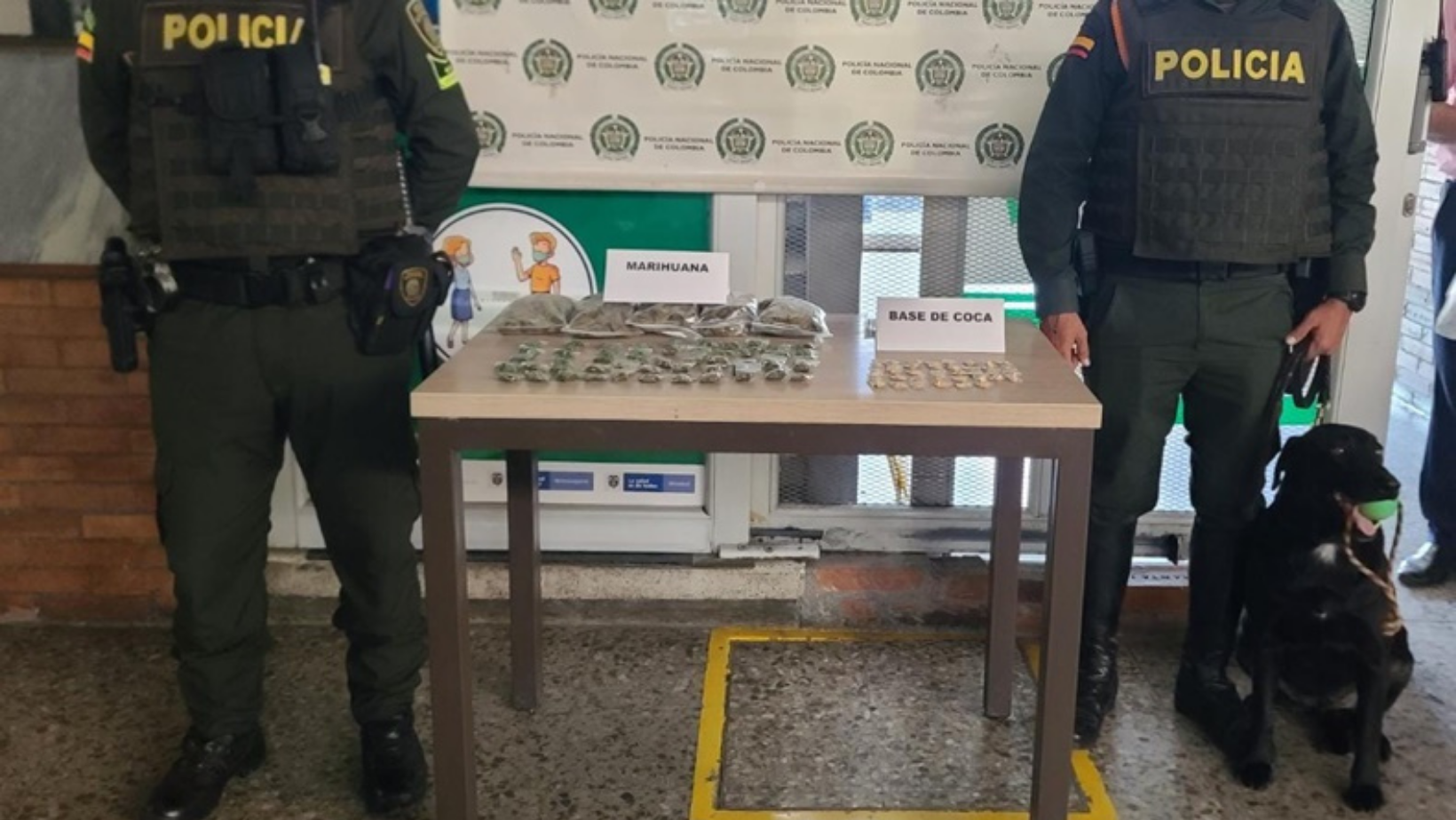 Canina antinarcóticos descubre cargamento de marihuana y cocaína en la Terminal de Transporte de Ibagué