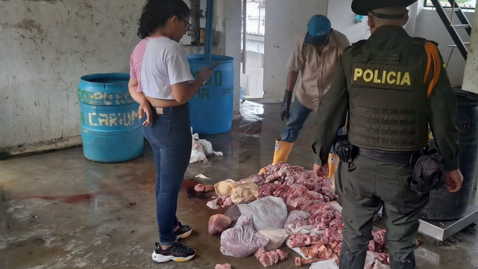 Incautaron carne en mal estado en la Plaza de la 21