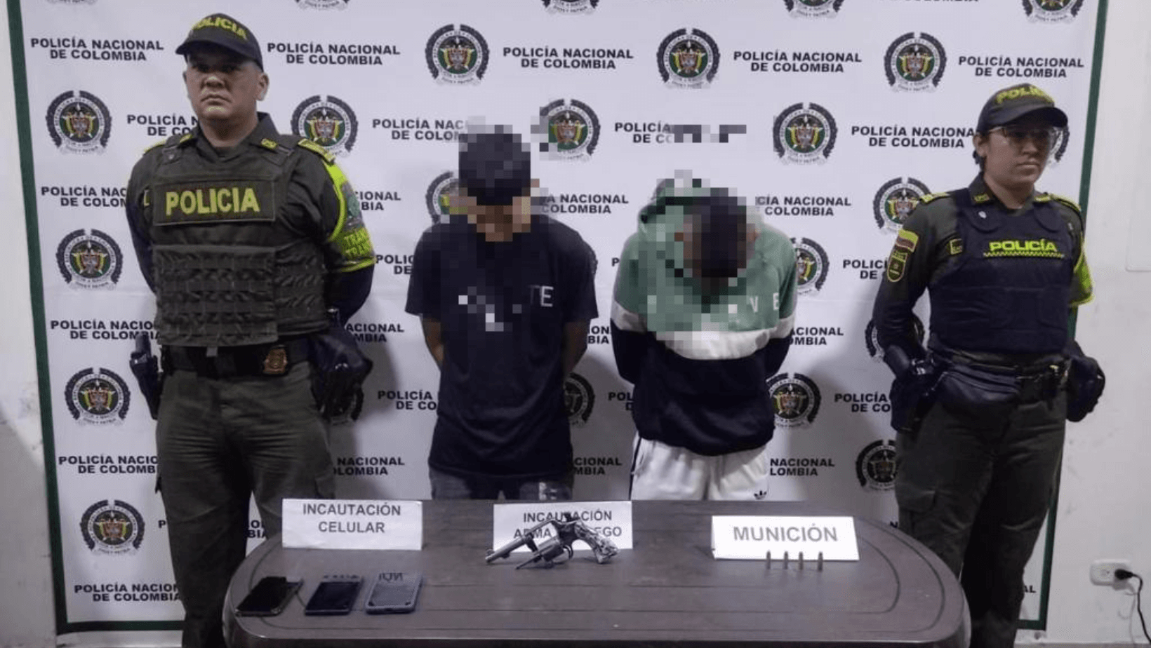 Capturados dos individuos por porte ilegal de armas en Armero