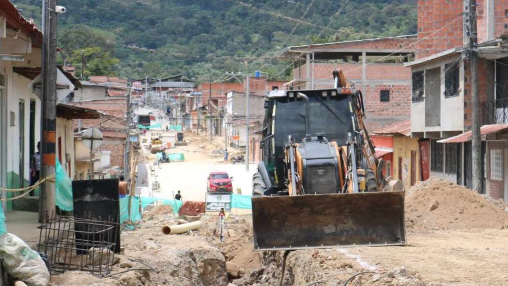 En San Antonio avanza la pavimentación de vías urbanas