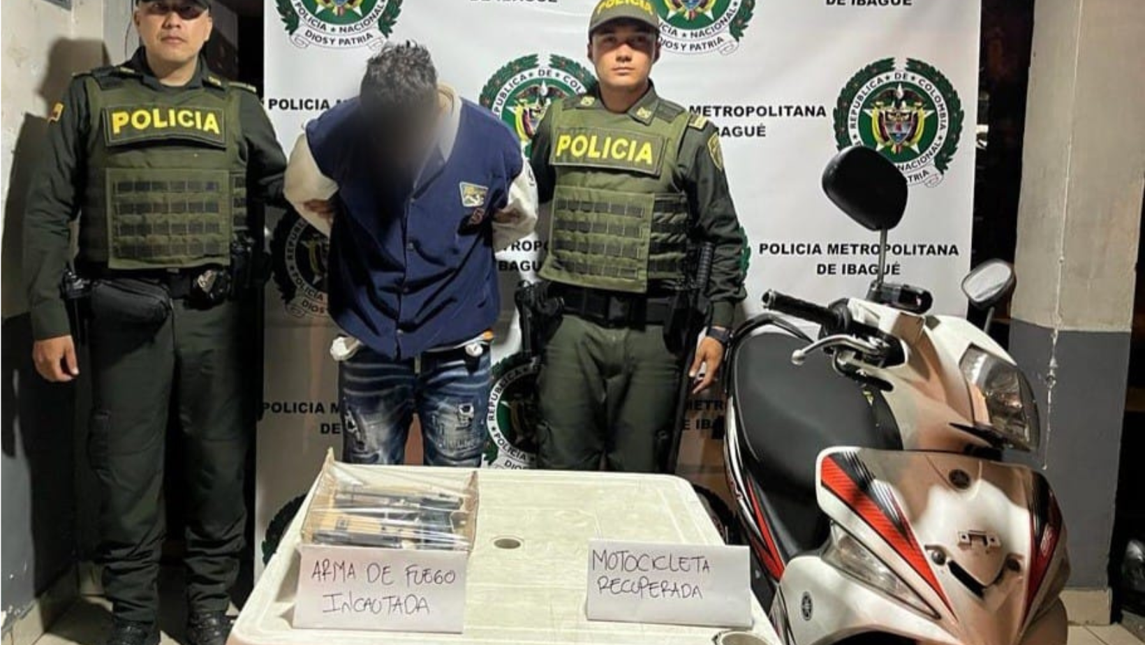 Captura de ladrón en Ibagué: recuperan motocicleta y arma traumática Captura de ladrón en Ibagué: recuperan motocicleta y arma traumática