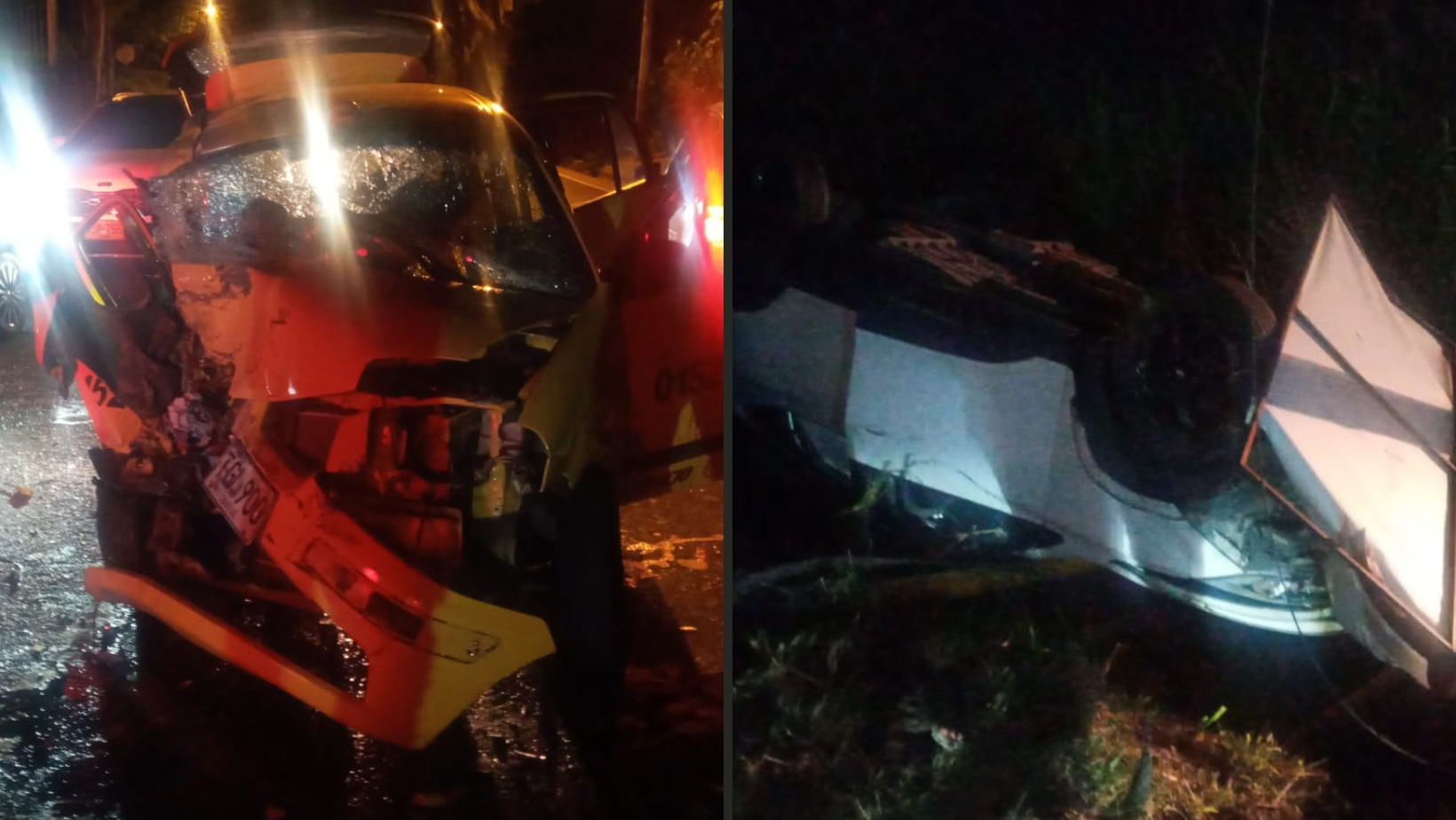 Accidente vial en Ibagué: choque entre taxi y camioneta