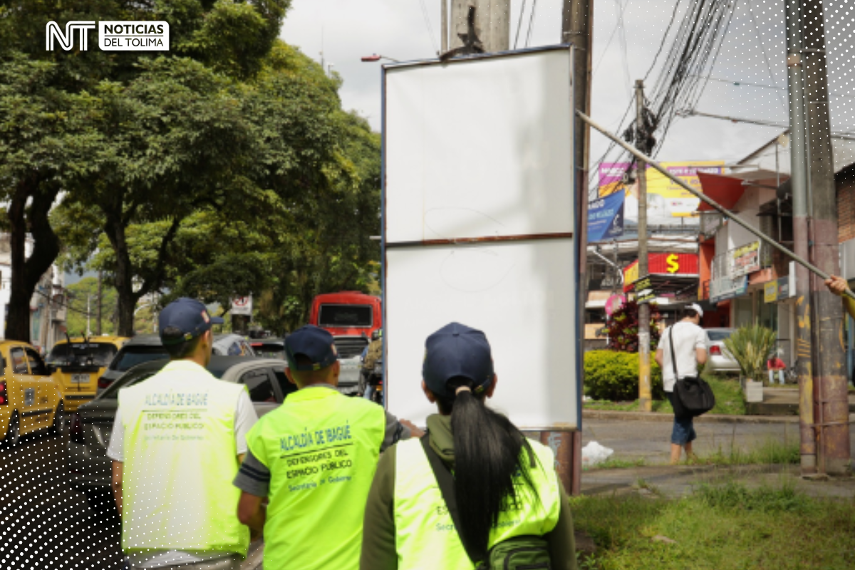 Continúa el desmonte de publicidad política en Ibagué