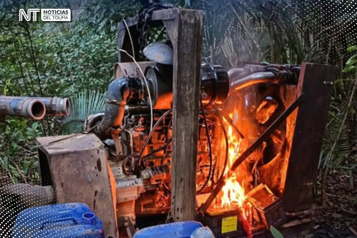 En Chaparral: Ejército destruyó unidad de producción ilegal de oro