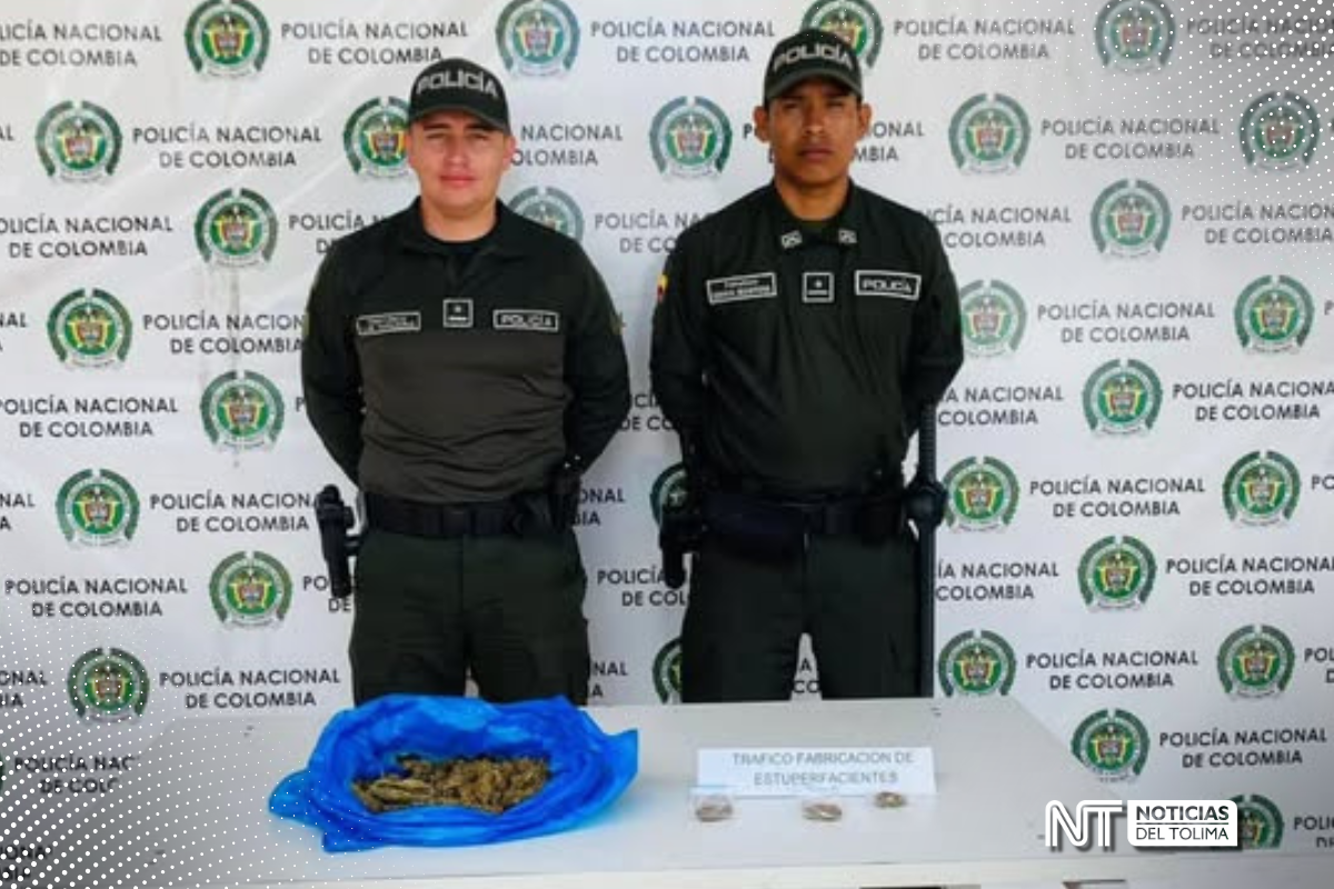 Policía incautó en Chaparral 200 gramos de marihuana