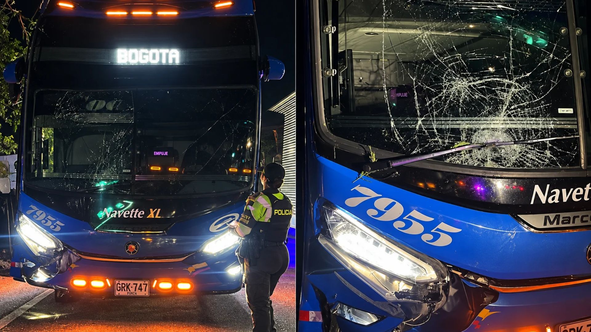 Bus de Coomotor fue atacado durante un presunto intento de atraco en El Espinal
