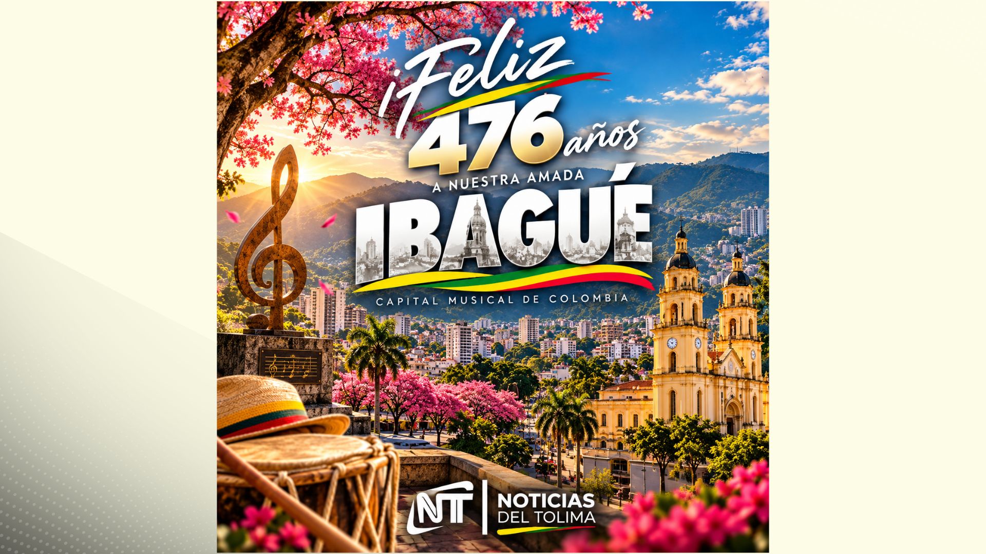 ¡Feliz cumpleaños, Ibagué! La Capital Musical de Colombia celebra 476 años de historia, cultura y tradición¡Feliz 476 años a nuestra amada Ibagué!