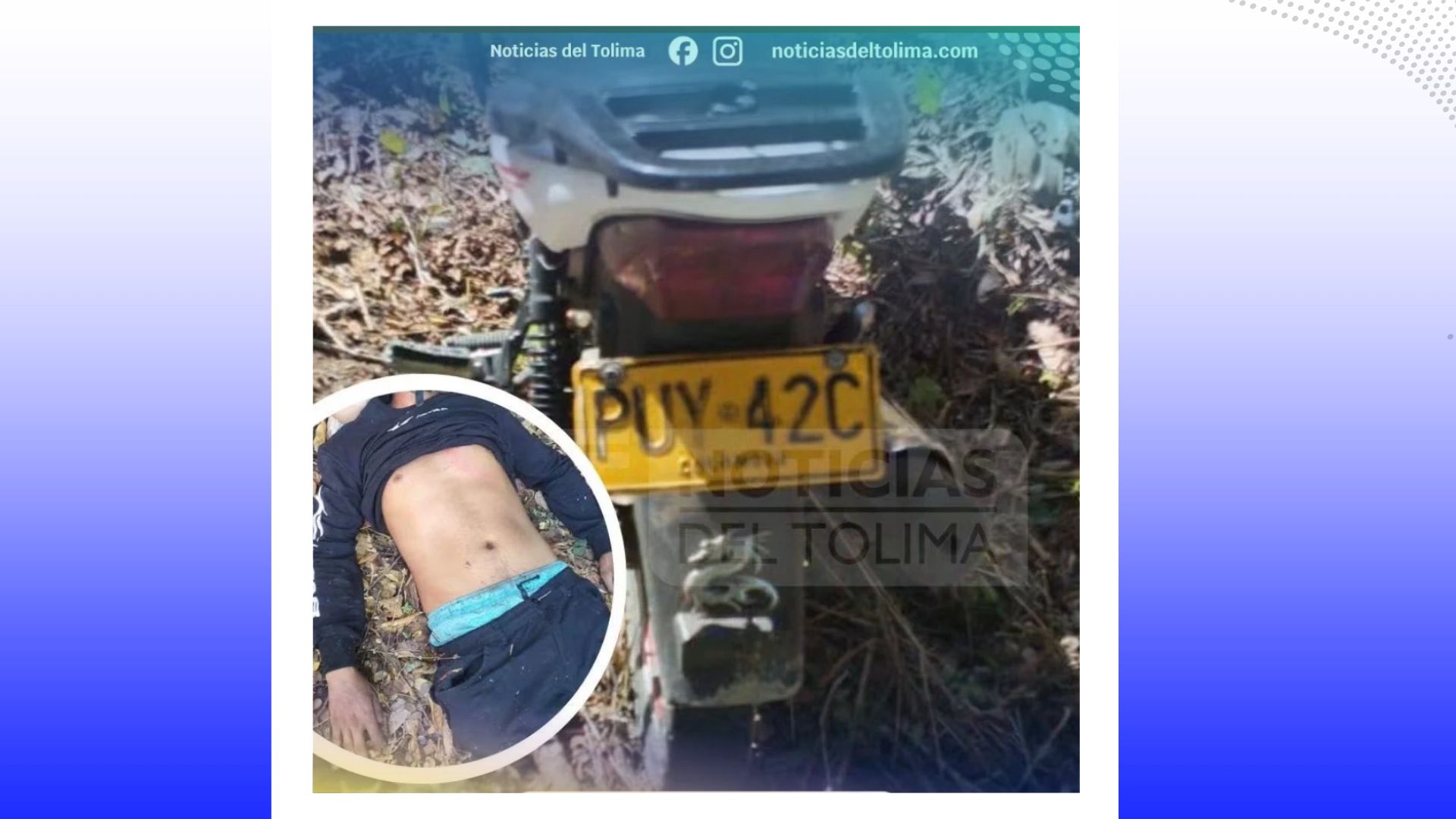 Buscan la familia de motociclista  que se accidentó en la via Melgar – Icononzo