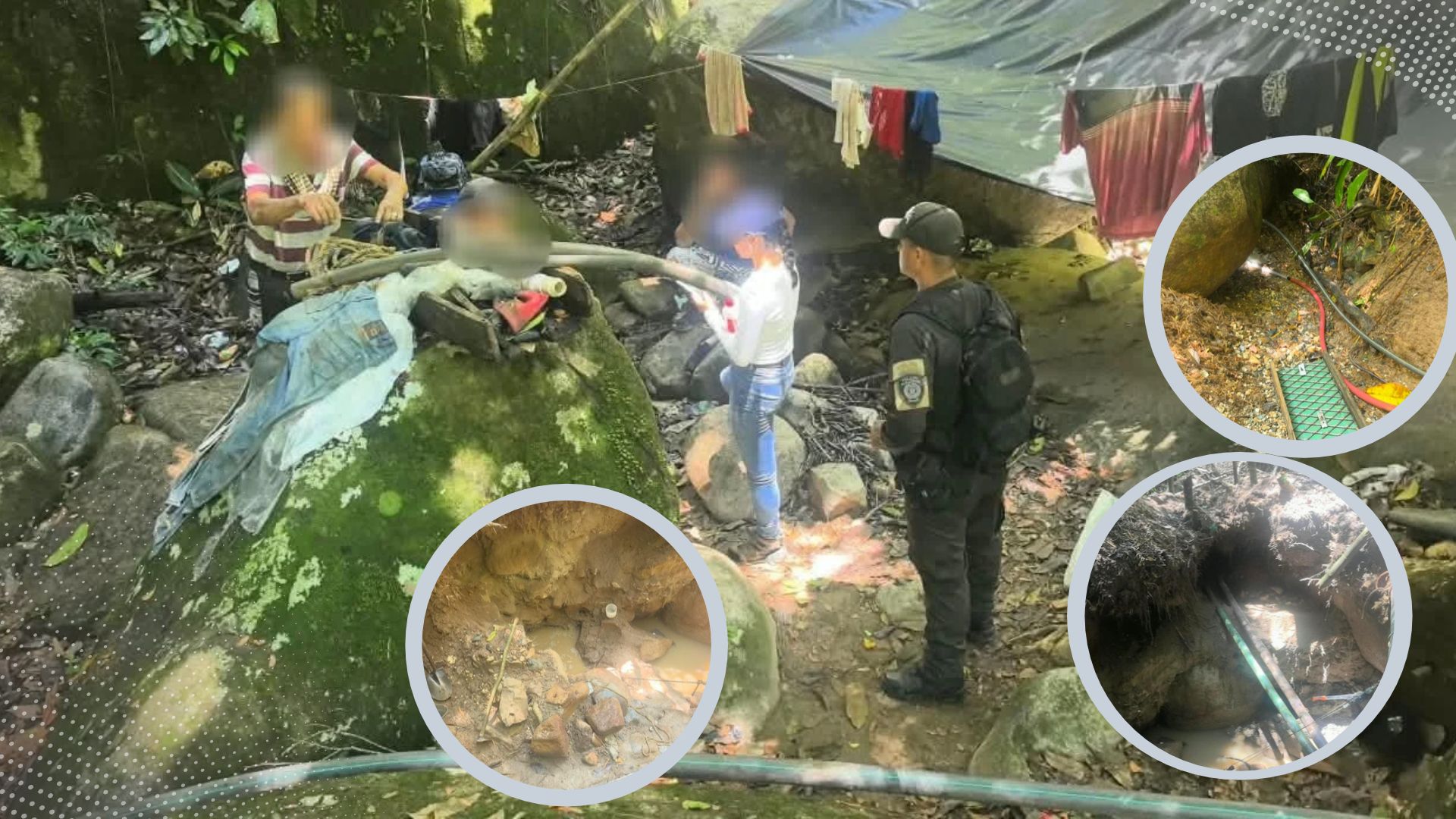 Tres capturados por presunta minería ilegal en zona rural de Mariquita, Tolima