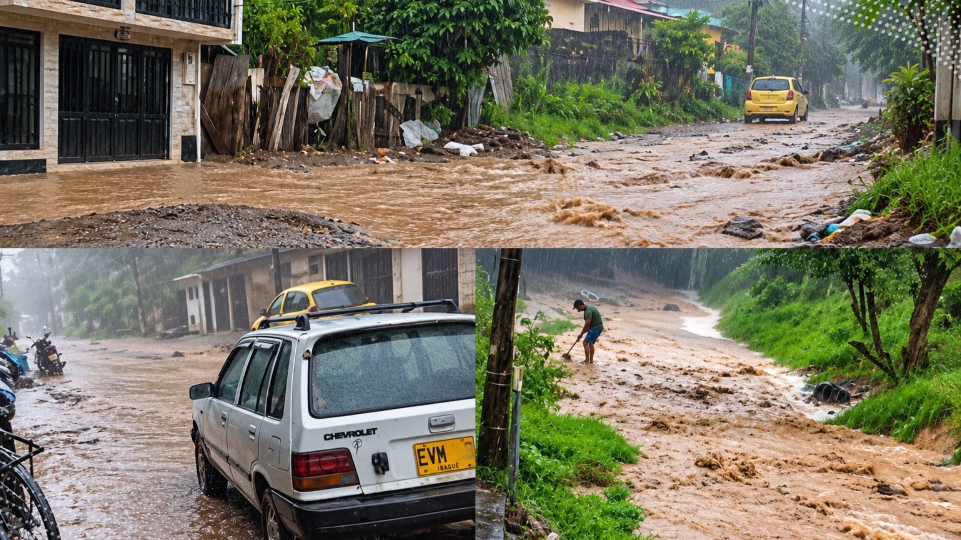 Se inundó la calle 17 de la comuna 13