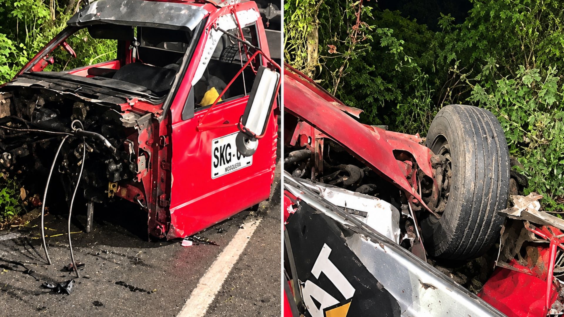 Camioneta sufrió aparatoso accidente en la vía guamo espinal